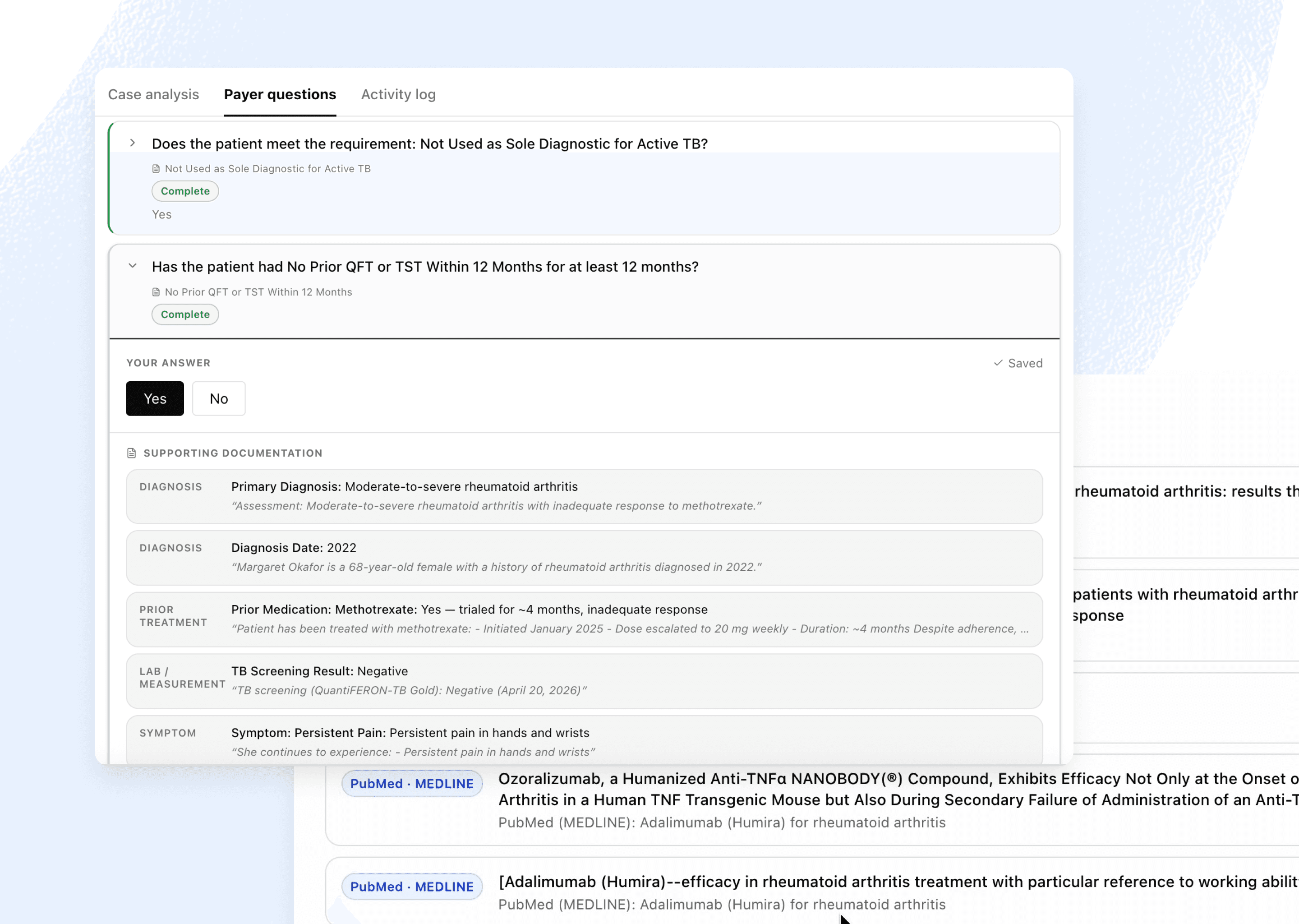 Builds the complete case with clinical pharmacist reasoning